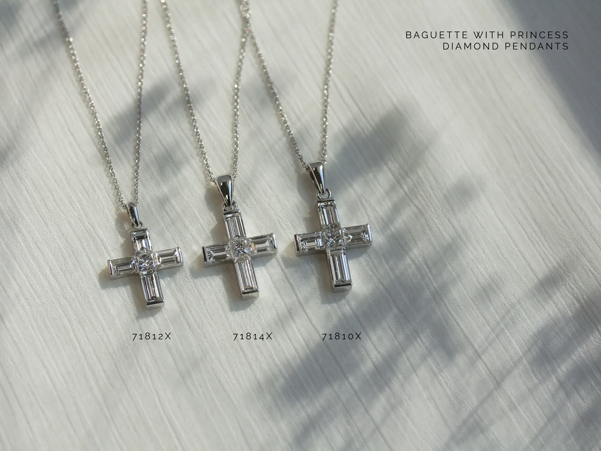Baguette One-of-A-Kind Cross Pendants