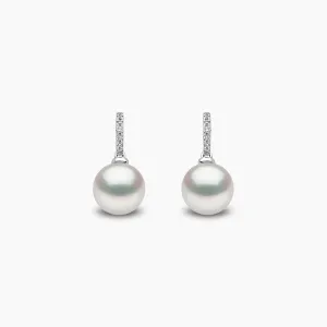 Classic 18K Gold Freshwater Pearl and Diamond Earrings