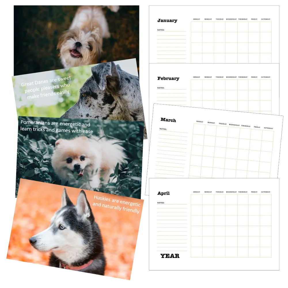 Dog Breeds Calendar PLR