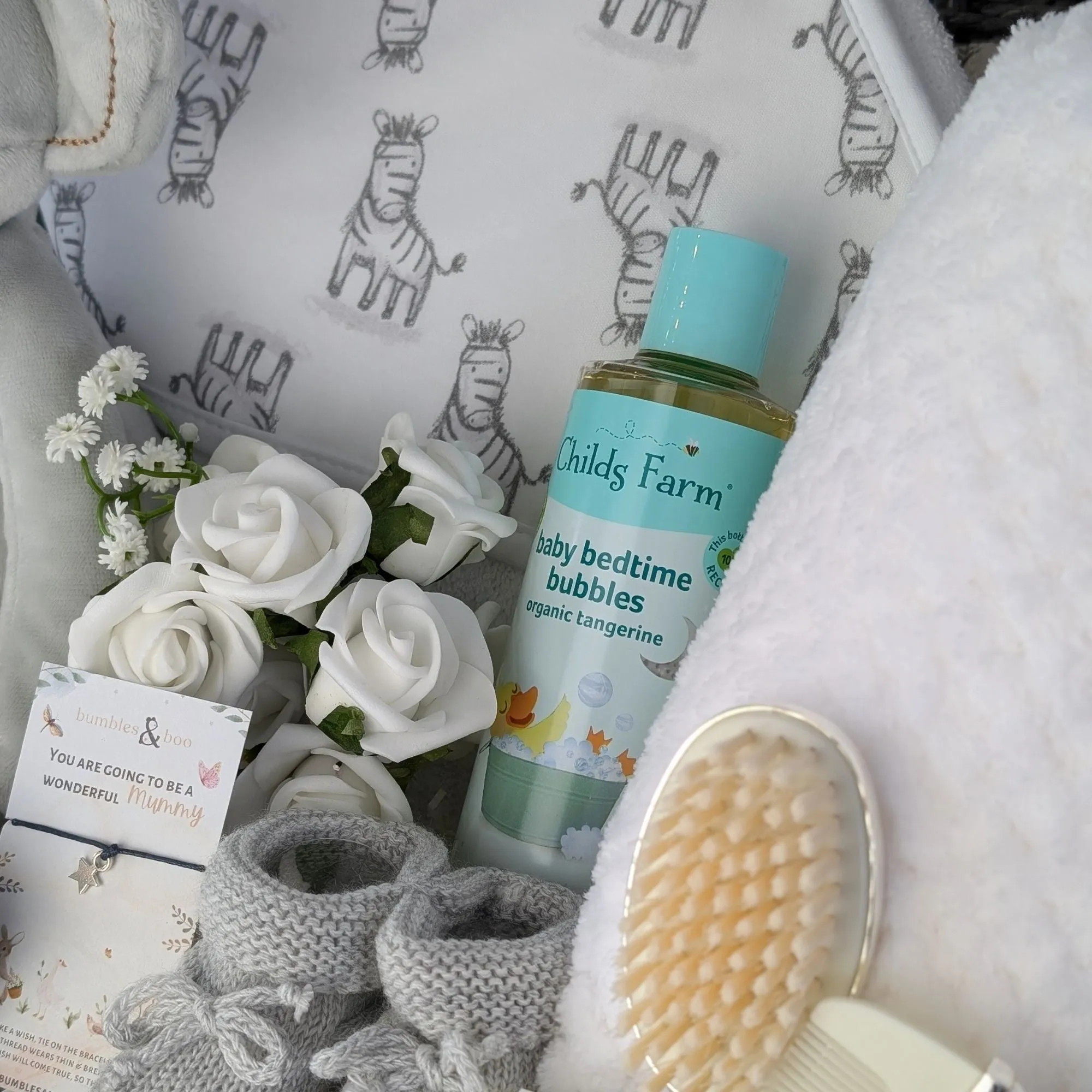 Enchanting Elephant & Zebra Large New Baby Gifts Basket
