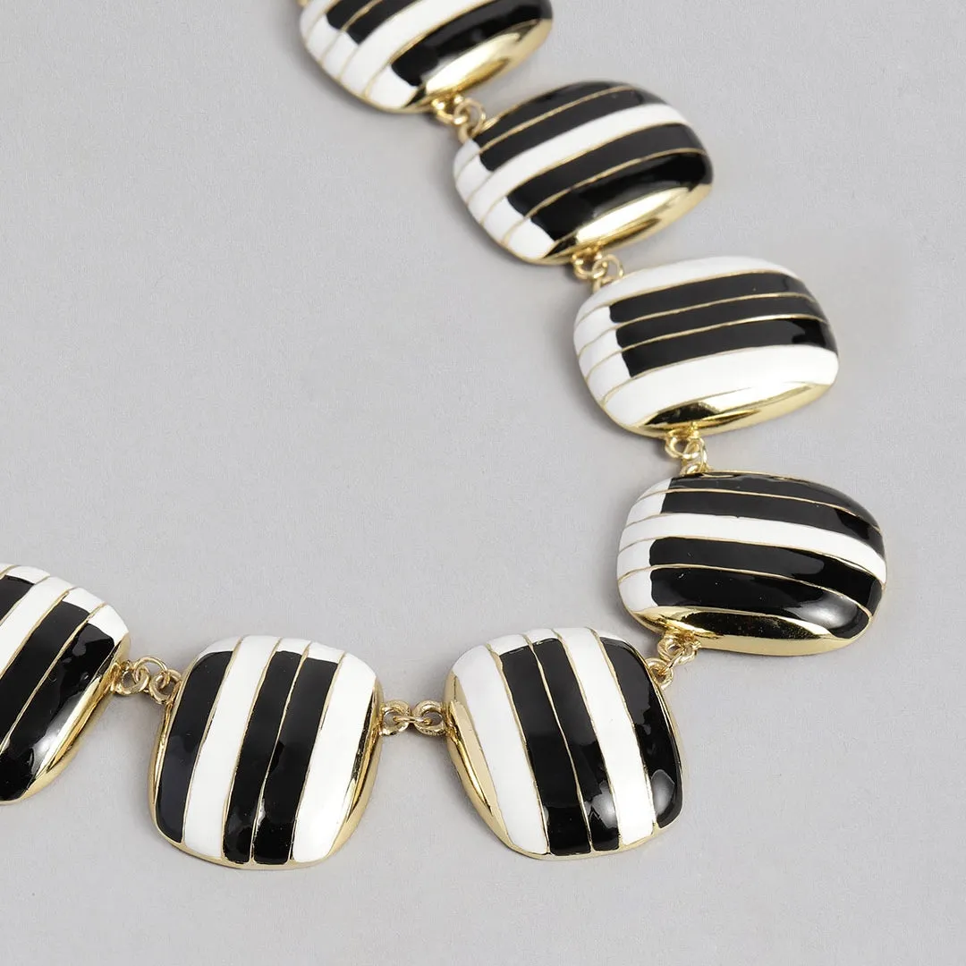 Estele - Piano enamel Gold Plated Necklace Set For Women