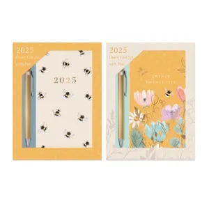 Gift Set Diary Slim WTV with Pen Bees