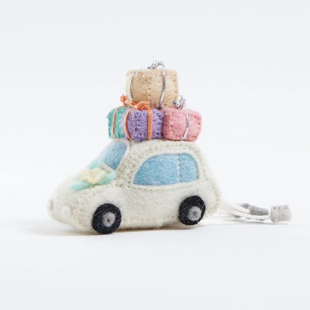 Just Married Wedding Car Ornament