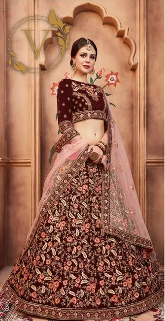 Maroon Designer Lehenga with Dupatta