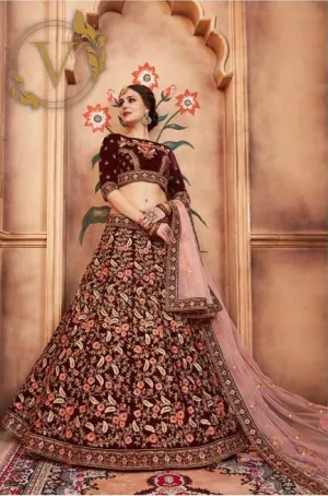 Maroon Designer Lehenga with Dupatta