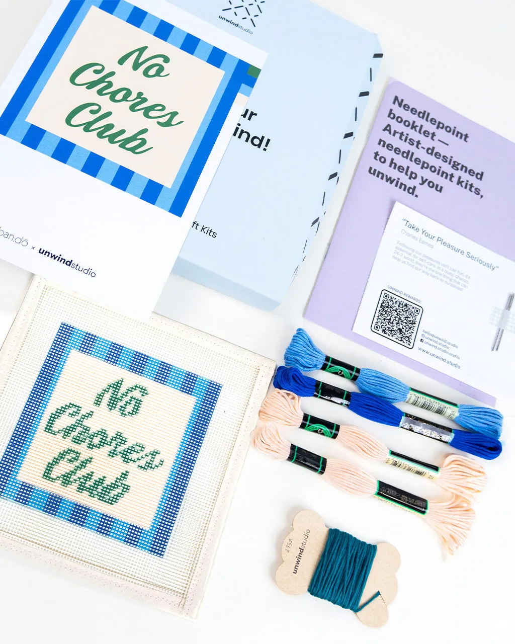 No Chores Club Needlepoint Kit