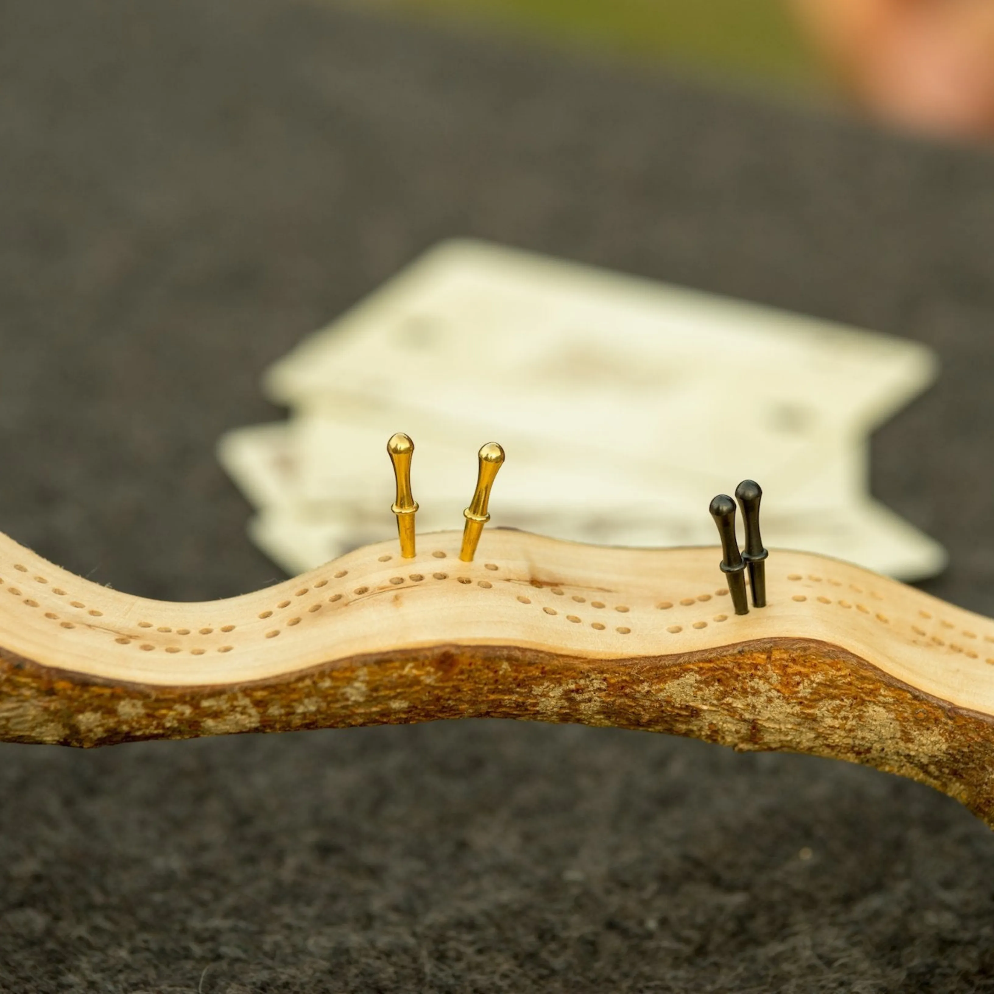 One-of-a-Kind Foraged Wood Cribbage Boards