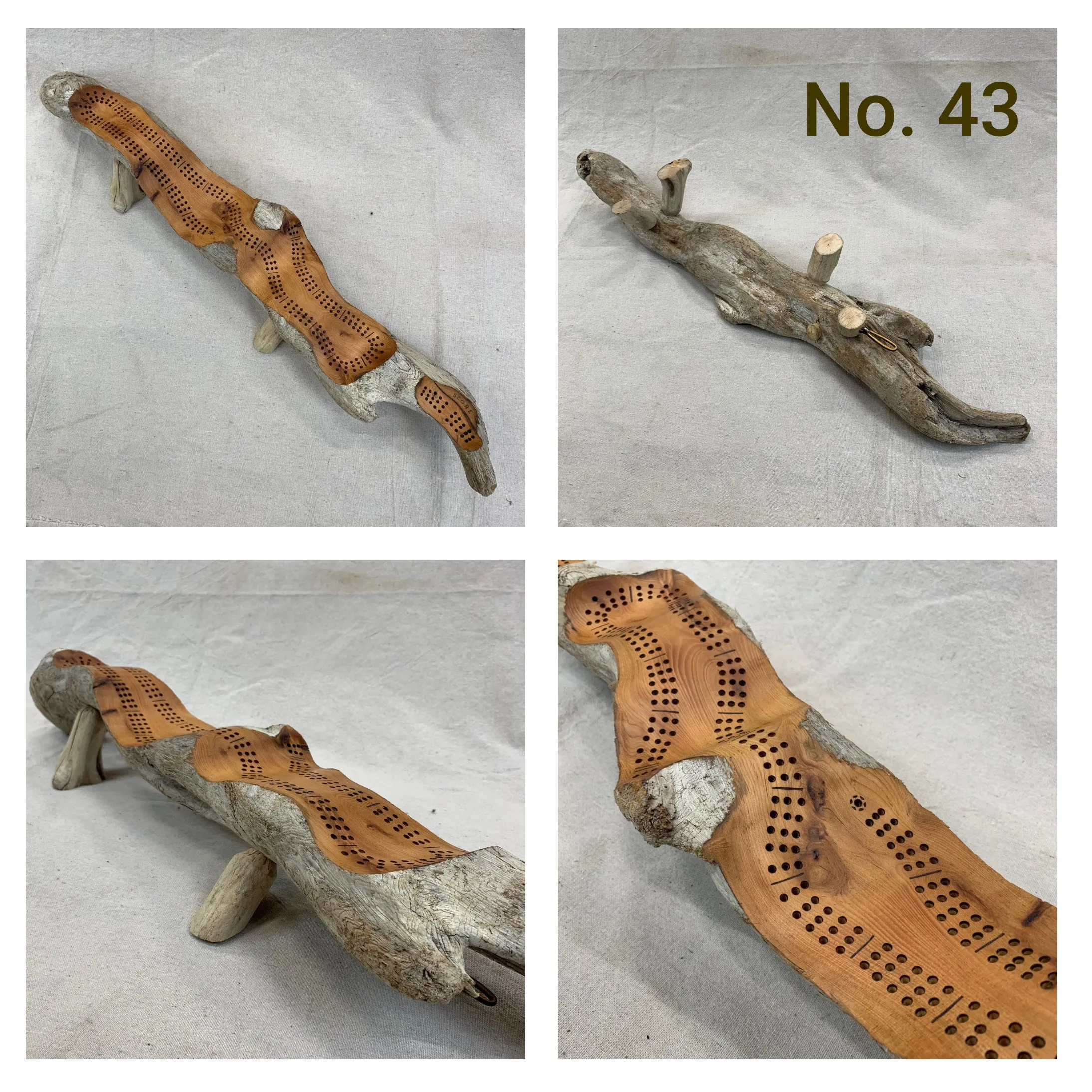 One-of-a-Kind Foraged Wood Cribbage Boards