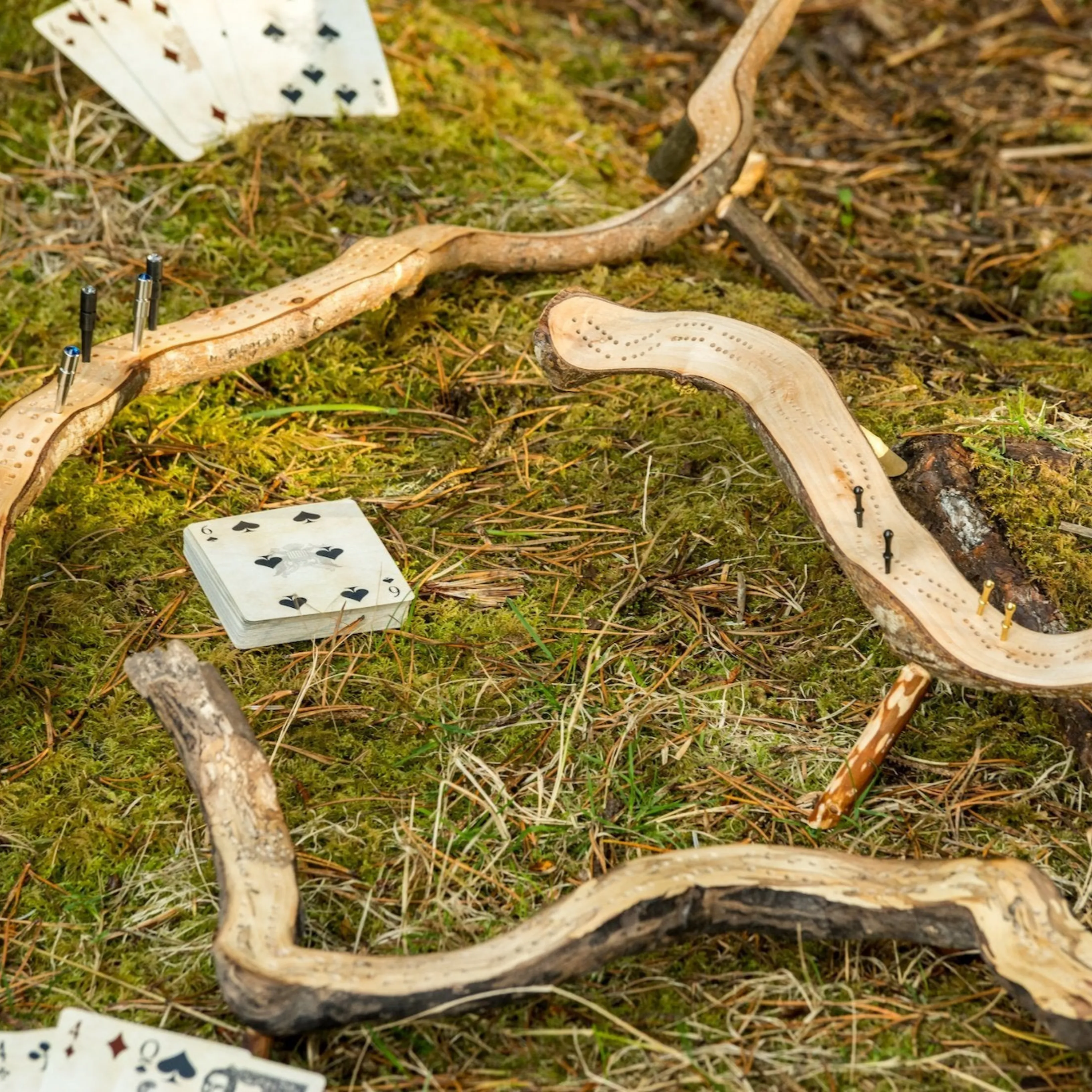 One-of-a-Kind Foraged Wood Cribbage Boards