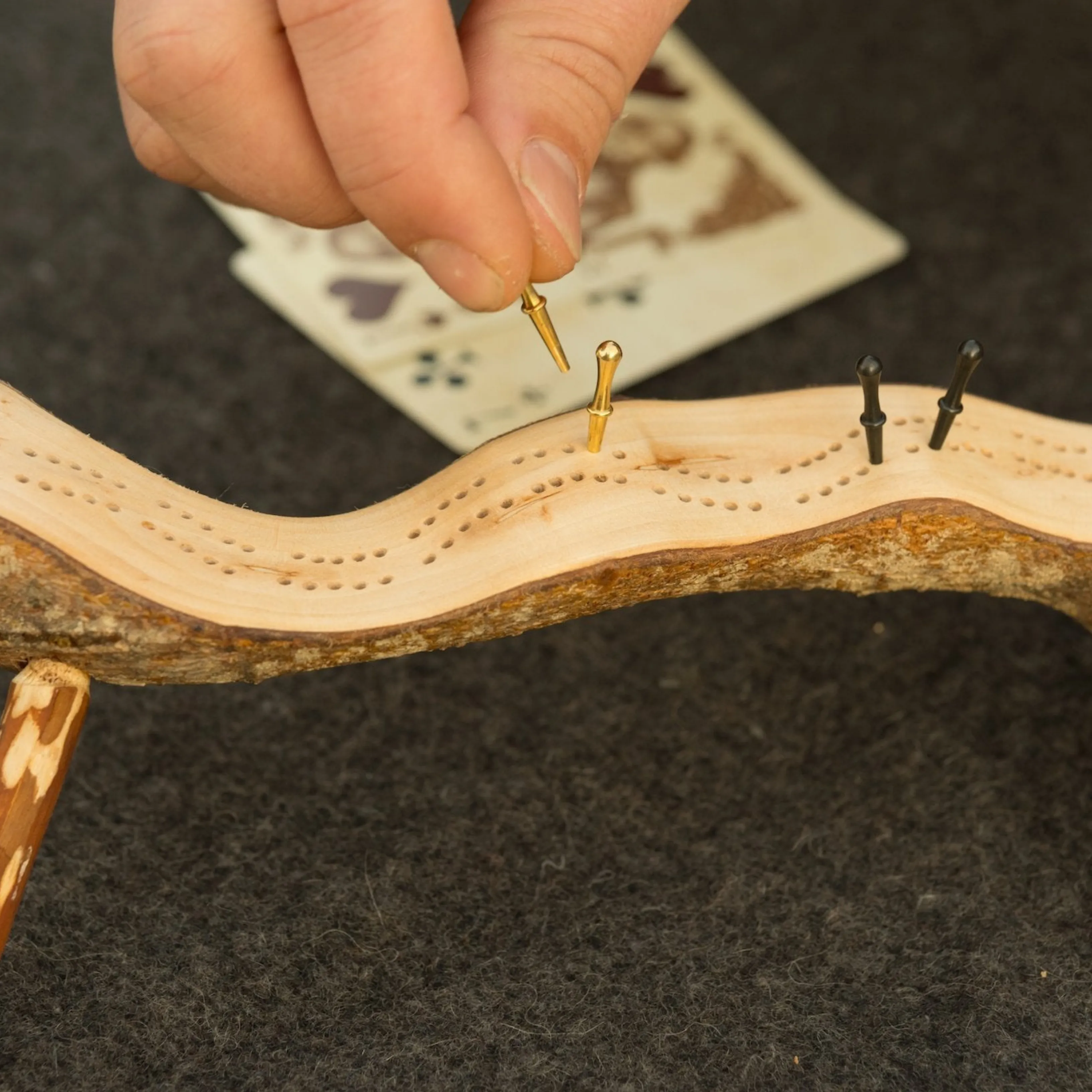 One-of-a-Kind Foraged Wood Cribbage Boards