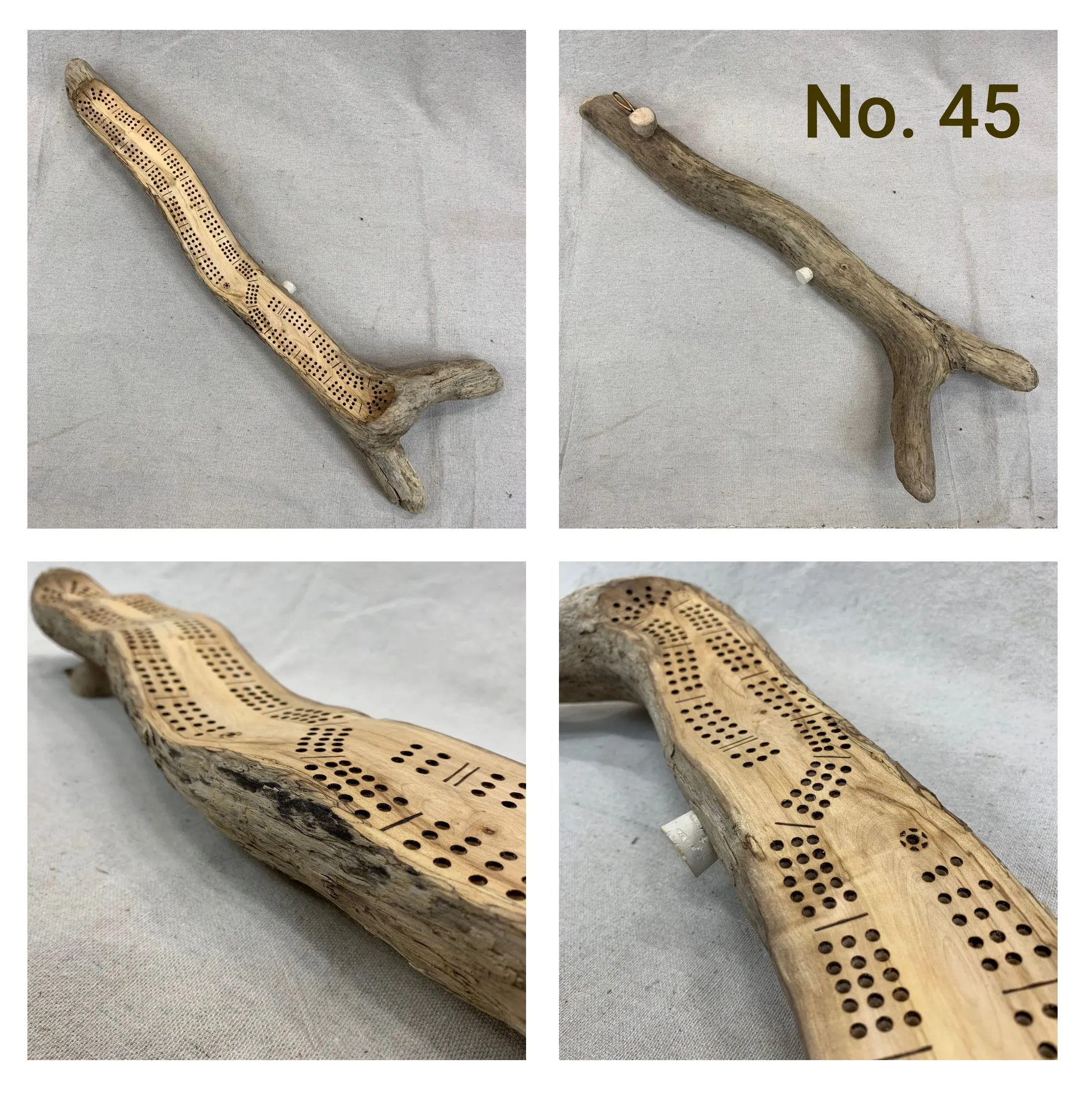 One-of-a-Kind Foraged Wood Cribbage Boards