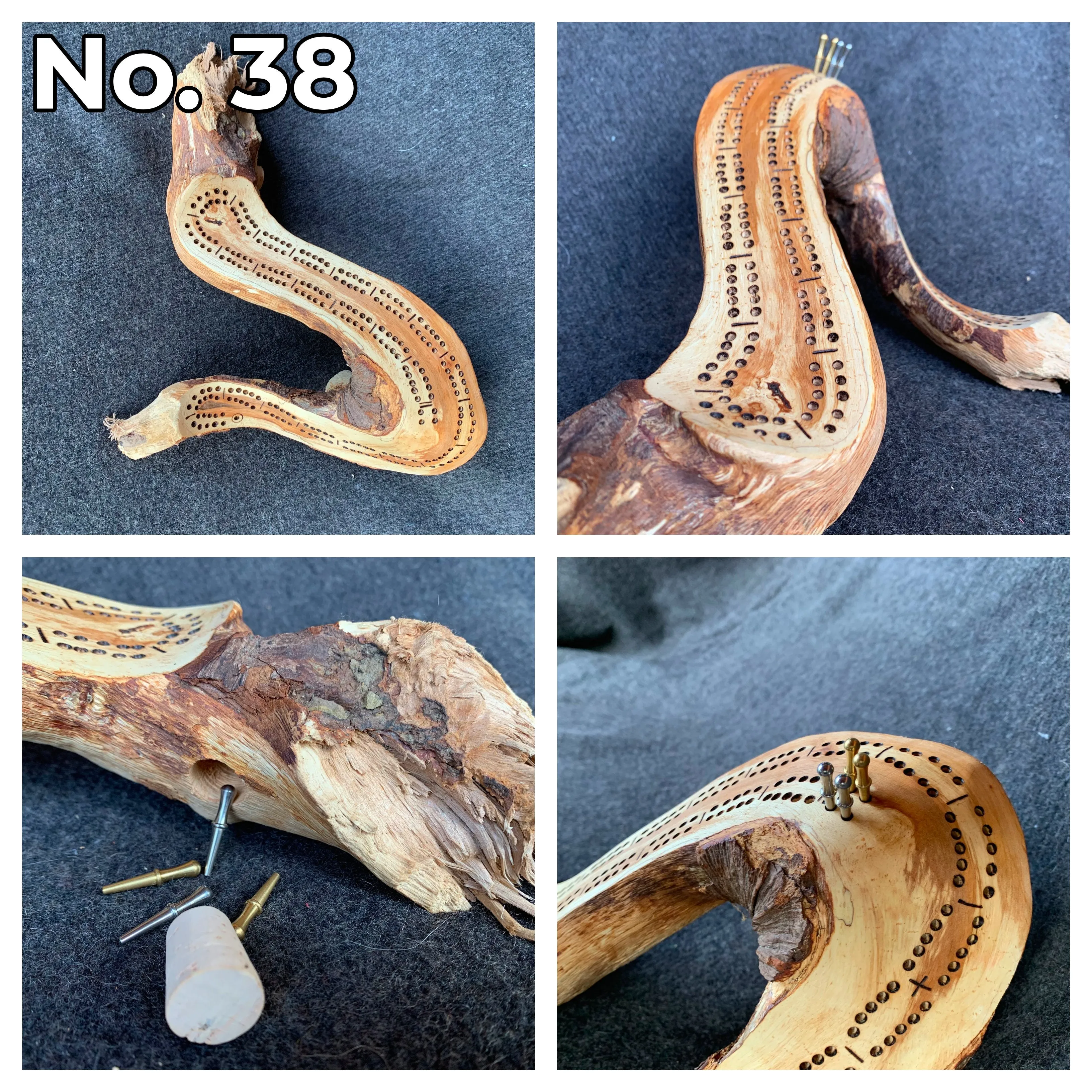 One-of-a-Kind Foraged Wood Cribbage Boards