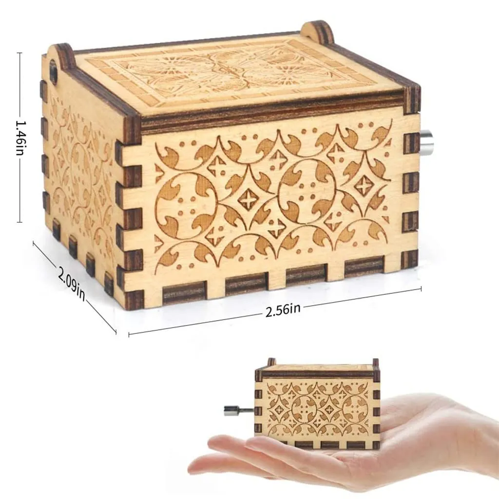 PATPAT Music Box To My Gorgeous Wife Hand Crank Wooden Musical Boxes, Antique Engraved Musical Toys For Wife - Gifts For Wife, Anniversaybirthday/Christmas/Valentine's Day
