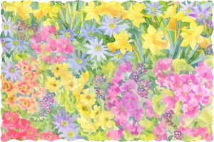 Spring Flowers (50 Piece Wooden Jigsaw Puzzle)