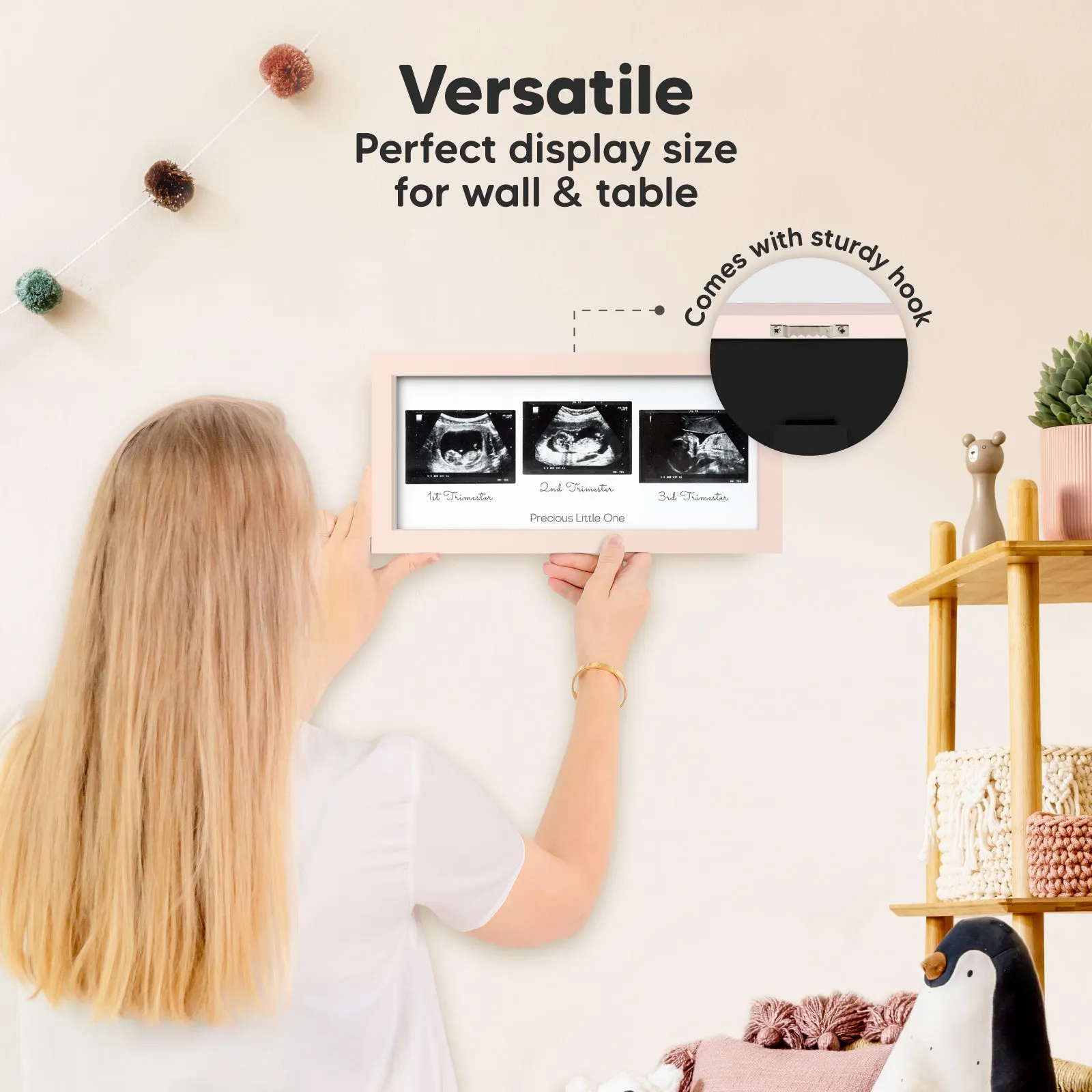 Trio Baby Sonogram Frame (Petal Pink)