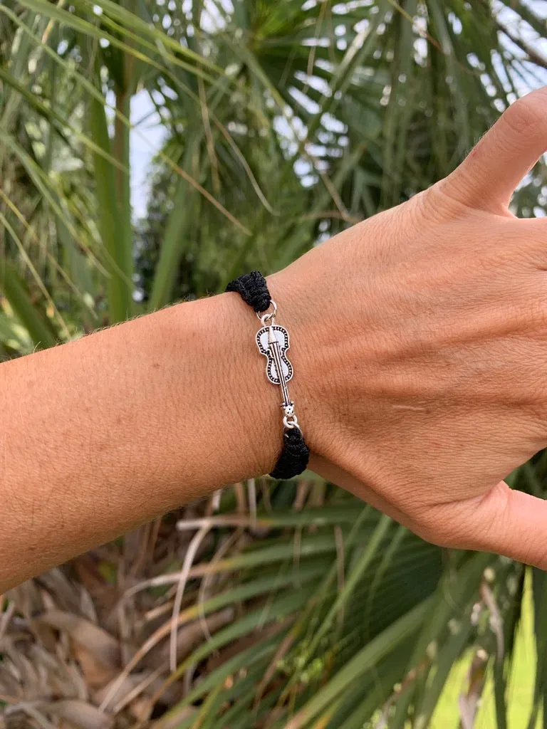 Violin Adjustable Rope Bracelet - Pick Color